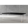 Maklaine Engineered Wood Modern / Contemporary Black Dining Table