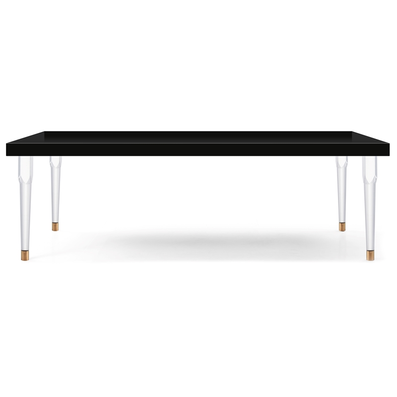 Maklaine Engineered Wood Modern / Contemporary Black Dining Table
