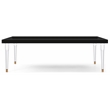 Maklaine Engineered Wood Modern / Contemporary Black Dining Table