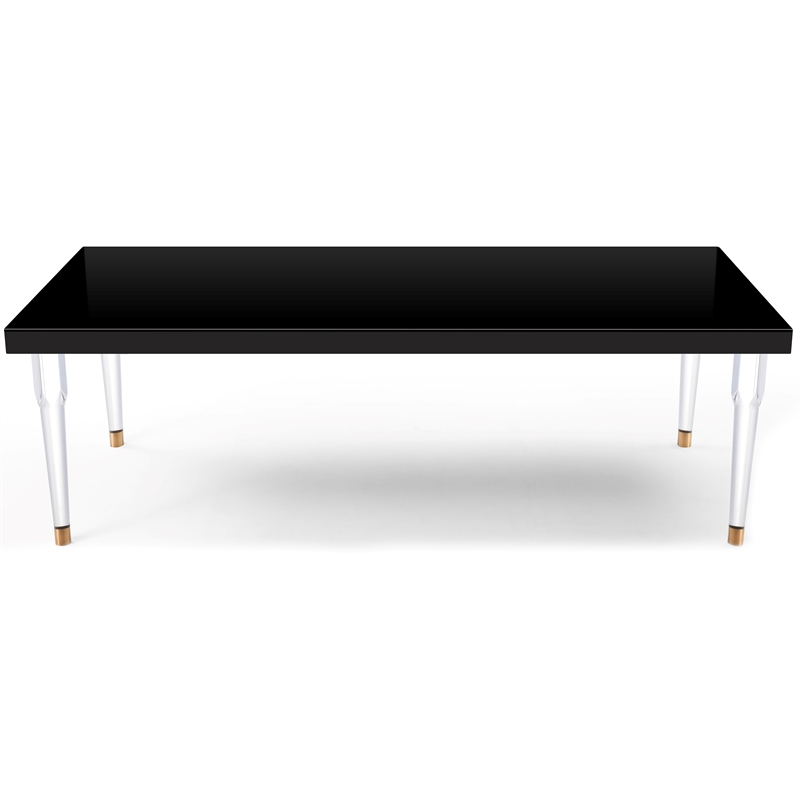 Maklaine Engineered Wood Modern / Contemporary Black Dining Table