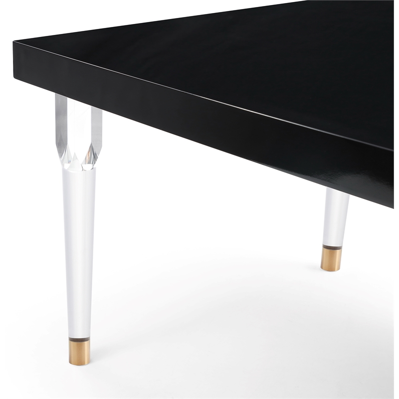 Maklaine Engineered Wood Modern / Contemporary Black Dining Table