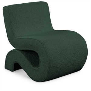Maklaine Modern / Contemporary Green Boucle Fabric Accent Chair