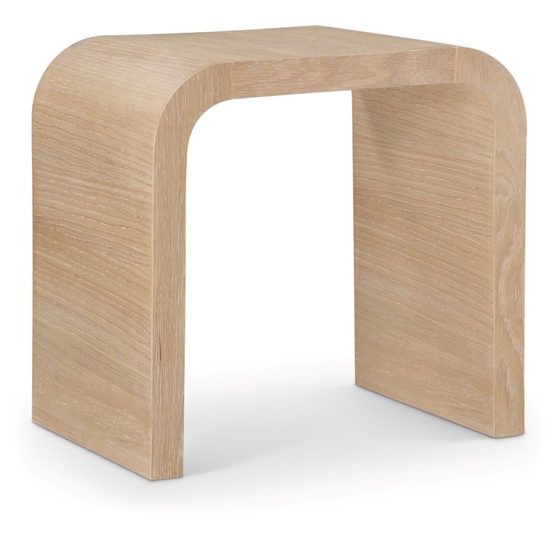 Maklaine Mid-Century Natural White Oak Finish Modern End Table