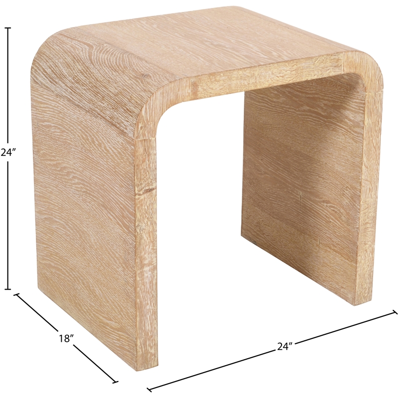 Maklaine Mid-Century Natural White Oak Finish Modern End Table
