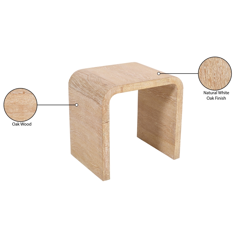 Maklaine Mid-Century Natural White Oak Finish Modern End Table