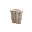 Maklaine Transitional Tan Finish Faux Travertine Short Side Table