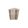 Maklaine Transitional Tan Finish Faux Travertine Short Side Table