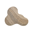 Maklaine Transitional Tan Finish Faux Travertine Short Side Table