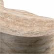 Maklaine Transitional Tan Finish Faux Travertine Short Side Table