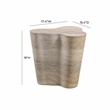 Maklaine Transitional Tan Finish Faux Travertine Short Side Table