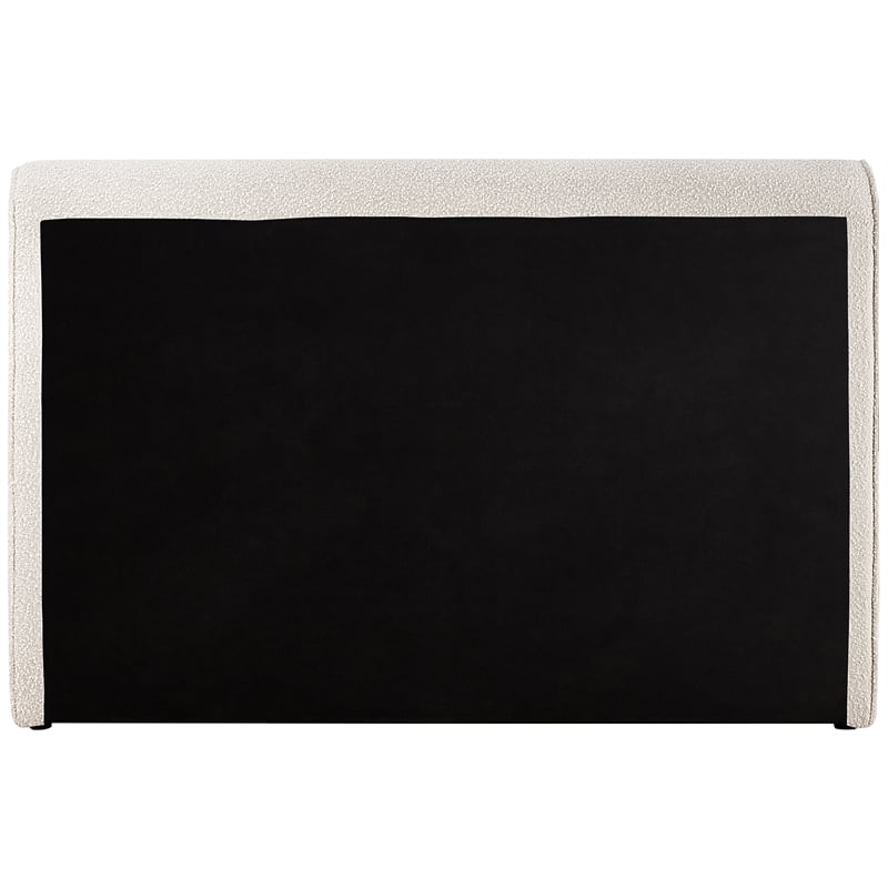Maklaine Modern / Contemporary Cream Finish Boucle Fabric Full Bed