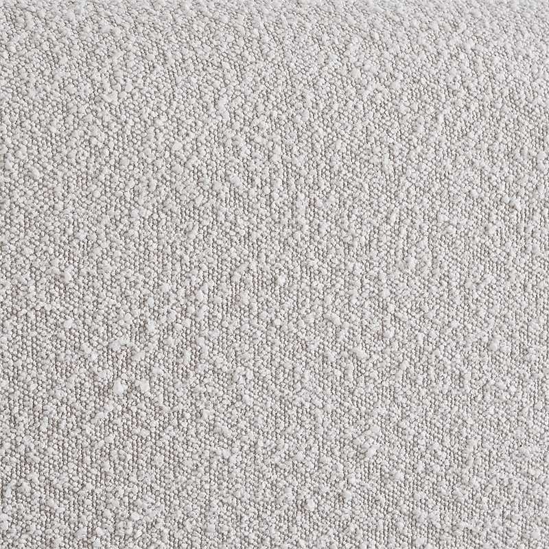 Maklaine Modern / Contemporary Cream Finish Boucle Fabric Twin Bed