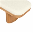 Maklaine White Performance Textured Boucle Upholstered Wooden Bench