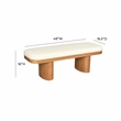Maklaine White Performance Textured Boucle Upholstered Wooden Bench