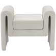 Maklaine Modern / Contemporary Soft Cream Finish Velvet Bench