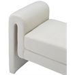 Maklaine Modern / Contemporary Soft Cream Finish Velvet Bench