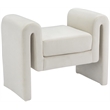 Maklaine Modern / Contemporary Soft Cream Finish Velvet Bench