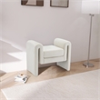 Maklaine Modern / Contemporary Soft Cream Finish Velvet Bench