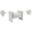 Maklaine Modern / Contemporary Soft Cream Finish Velvet Bench