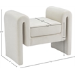 Maklaine Modern / Contemporary Soft Cream Finish Velvet Bench