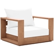 Maklaine Contemporary Off White Water Resisting Outdoor Chair