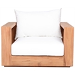 Maklaine Contemporary Off White Water Resisting Outdoor Chair
