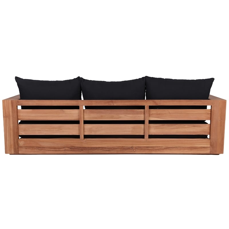 Maklaine Modern / Contemporary Black Water Resisting Outdoor Sofa