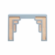 Maklaine Transitional Pastel Blue Finish & Rattan Console Table