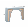 Maklaine Transitional Pastel Blue Finish & Rattan Console Table