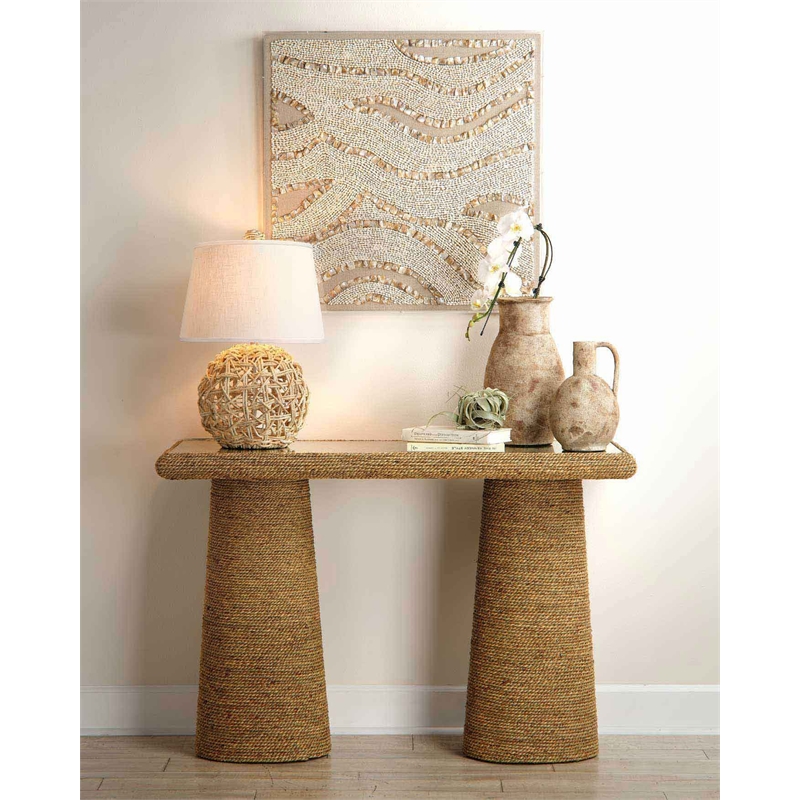 Maklaine Coastal Ceramic Decorative Vase in Hazelnut Brown Finish