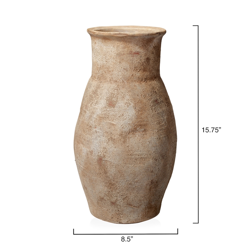 Maklaine Coastal Ceramic Decorative Vase in Hazelnut Brown Finish