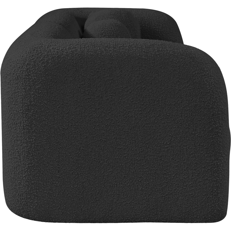 Maklaine Modern / Contemporary Rich Black Boucle Fabric Sofa