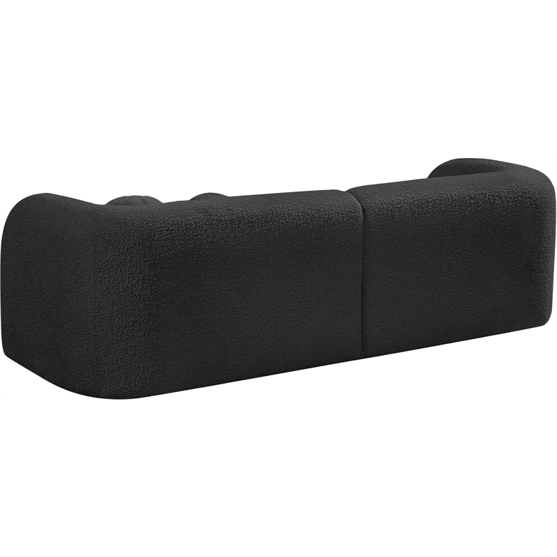 Maklaine Modern / Contemporary Rich Black Boucle Fabric Sofa