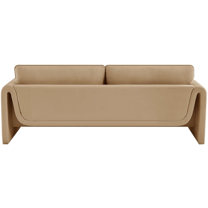 Maklaine Modern / Contemporary Soft Camel Velvet Fabric Sofa