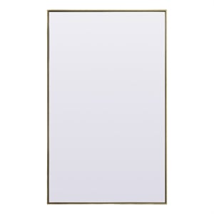 Maklaine 36x60&quot Rectangle Wood/Iron Full Length Mirror in Brass
