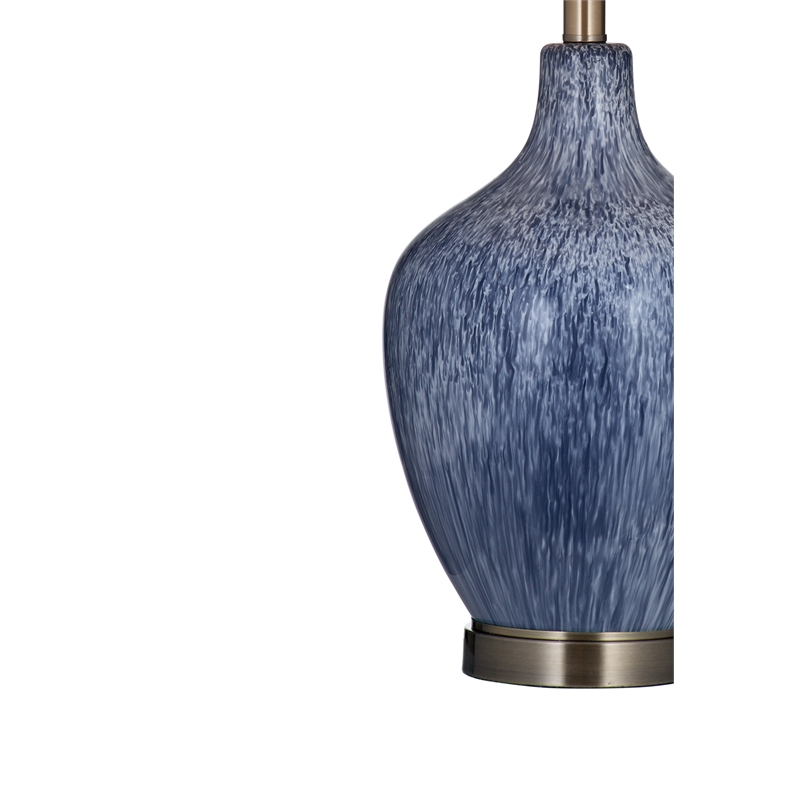 Maklaine Modern / Contemporary Table Lamp in Reactive Blue Ceramic