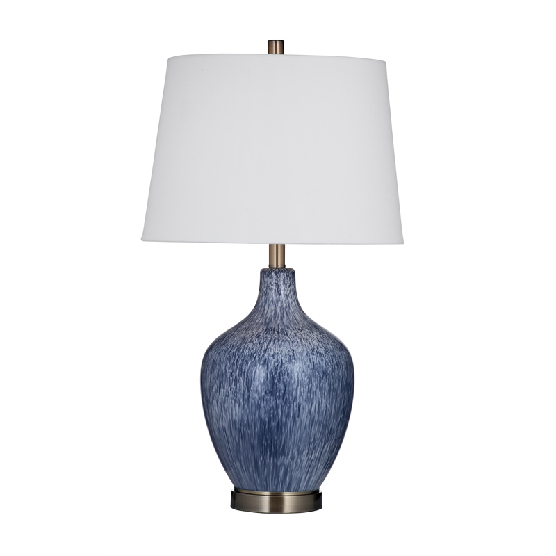 Maklaine Modern / Contemporary Table Lamp in Reactive Blue Ceramic
