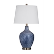 Maklaine Modern / Contemporary Table Lamp in Reactive Blue Ceramic