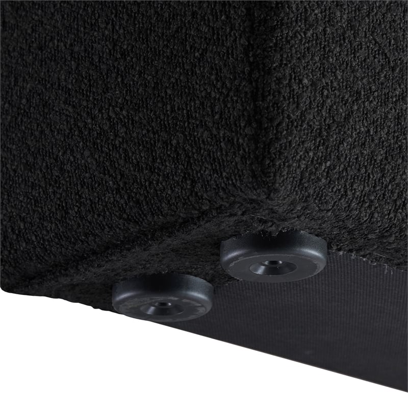 Maklaine Modern / Contemporary Black Finish Boucle Fabric Full Bed