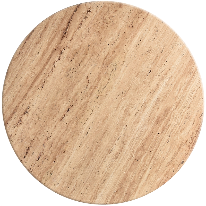 Maklaine Modern / Contemporary Beige Travertine Stone Coffee Table