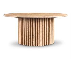Maklaine Modern / Contemporary Beige Travertine Stone Coffee Table