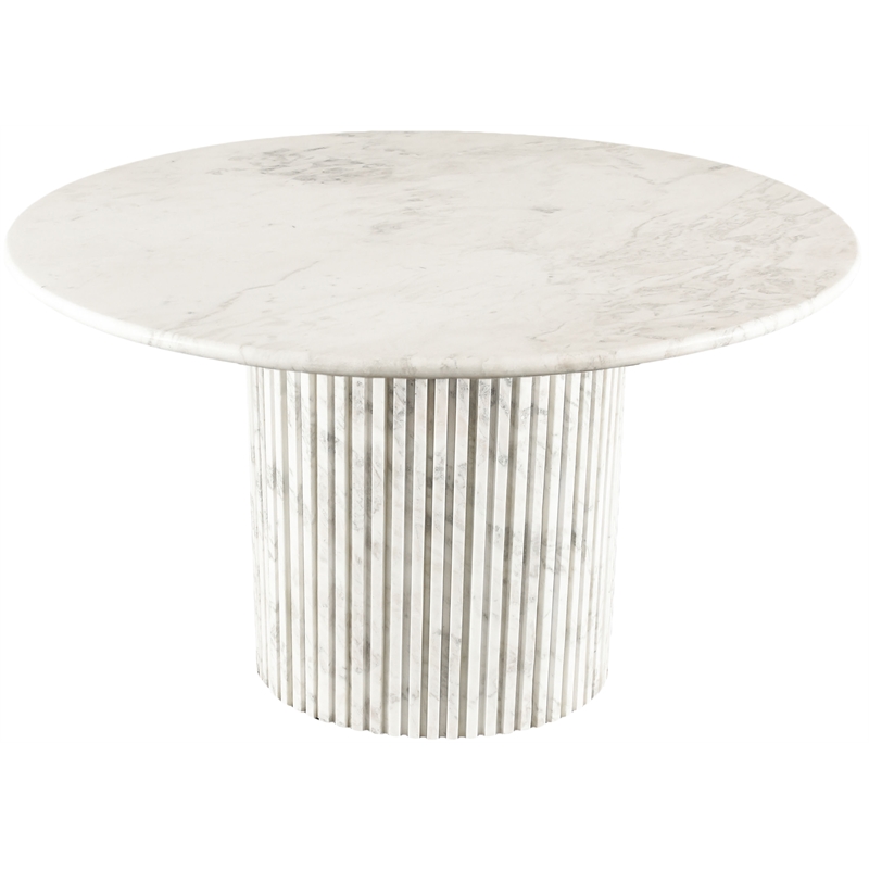 Maklaine Modern / Contemporary White Finish Marble Dining Table