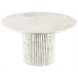 Maklaine Modern / Contemporary White Finish Marble Dining Table