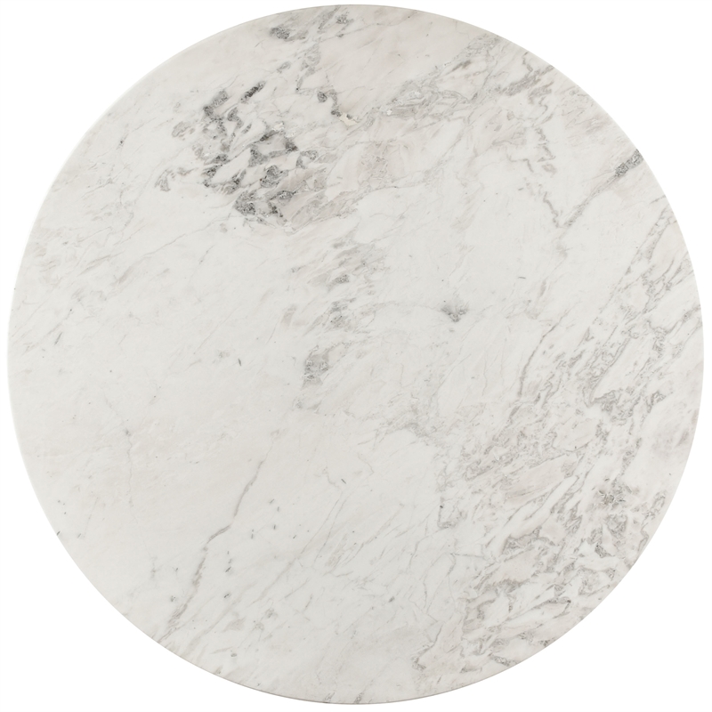 Maklaine Modern / Contemporary White Finish Marble Dining Table
