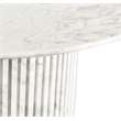 Maklaine Modern / Contemporary White Finish Marble Dining Table