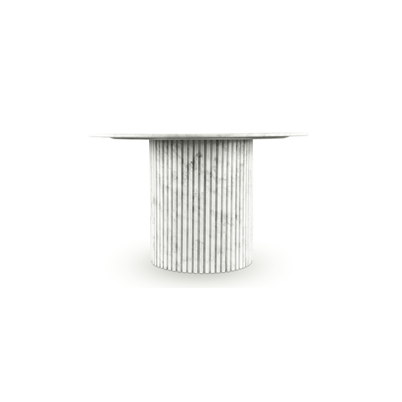 Maklaine Modern / Contemporary White Finish Marble Dining Table