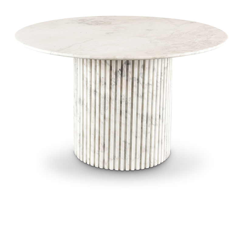 Maklaine Modern / Contemporary White Finish Marble Dining Table