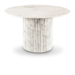 Maklaine Modern / Contemporary White Finish Marble Dining Table