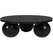 Maklaine Modern / Contemporary Black Finish Marble Coffee Table