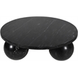 Maklaine Modern / Contemporary Black Finish Marble Coffee Table